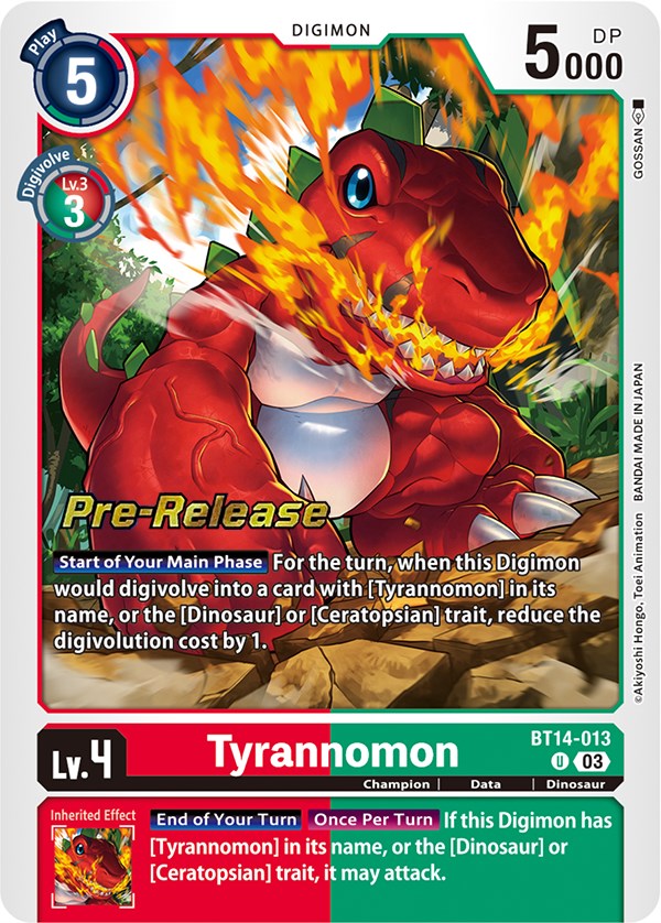 Tyrannomon [BT14-013] [Blast Ace Pre-Release Cards] For Discount