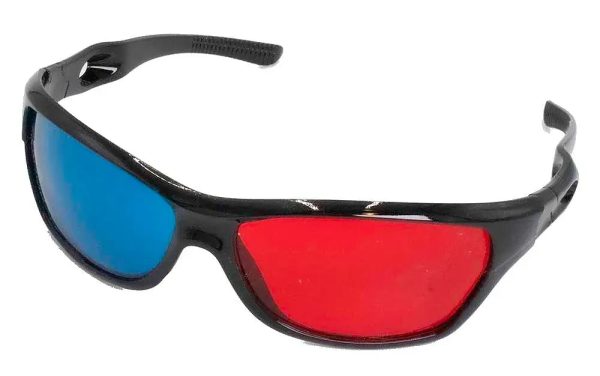 Red Cyan - 3D Anaglyph Plastic Frame Glasses - Wrap Around Design - NEW For Cheap