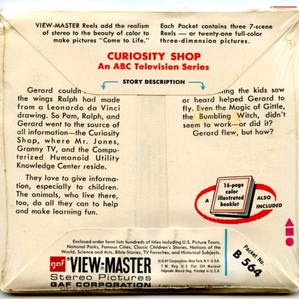 Curiosity Shop - View-Master 3 Reel Packet - 1970s - vintage - (PKT- B564-G3Am) For Discount