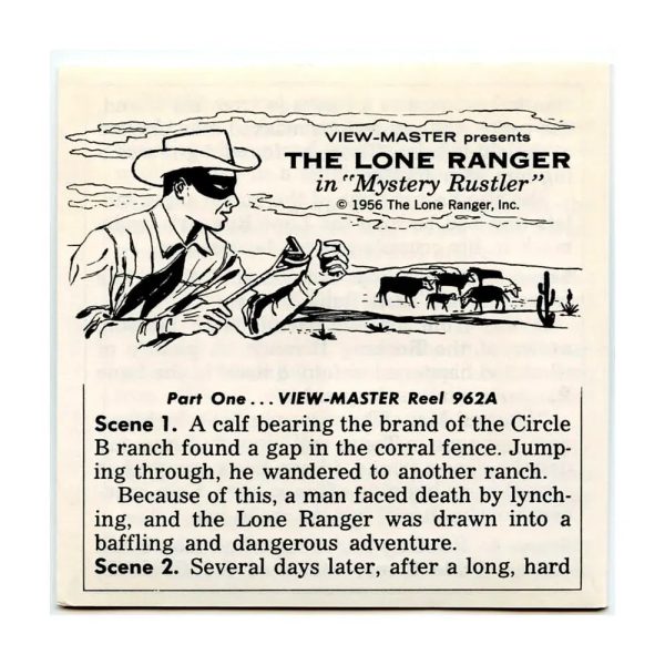 Lone Ranger - Mystery Rustler  - View-Master 3 Reel Packet - 1960s - vintage - (PKT-B465-S5) Cheap