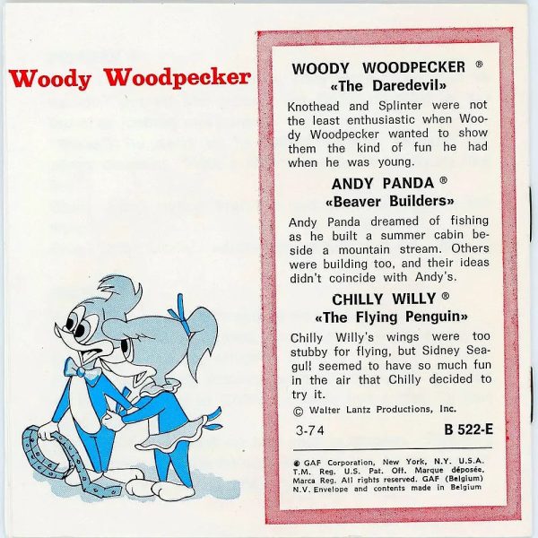 Woody Woodpecker  - View-Master 3 Reel Packet - vintage - (PKT-B522e-BG1) Cheap