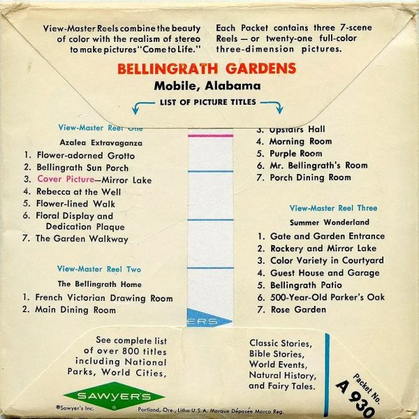 Bellingrath Gardens- Mobile, Alabama - View-Master 3 Reel Packet - 1960s views - vintage -  (ECO-A930-S6) Online Sale