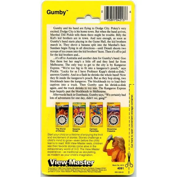 Gumby - View-Master 3 Reel Set on Card - NEW - (VBP-4091) Supply