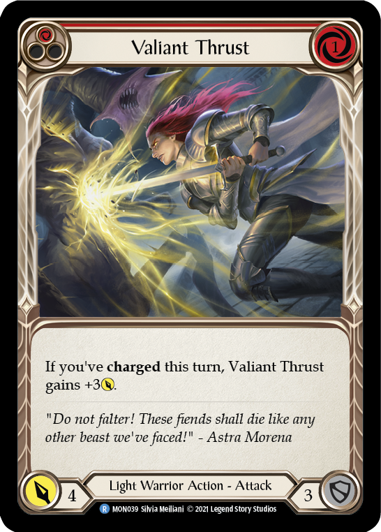 Valiant Thrust (Red) [MON039] (Monarch)  1st Edition Normal For Discount