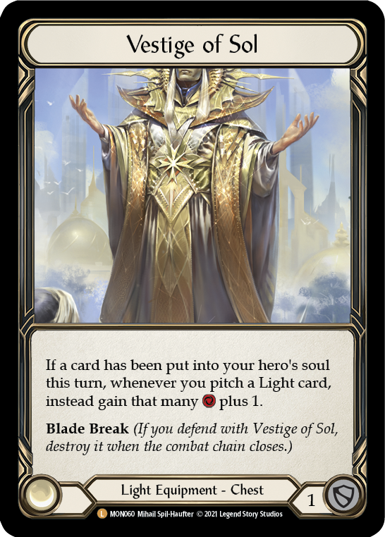 Vestige of Sol [MON060-CF] (Monarch)  1st Edition Cold Foil Online Hot Sale