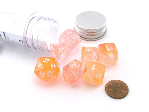 Chessex - Nebula® Polyhedral Supernova white Luminary 7-Die Set For Discount