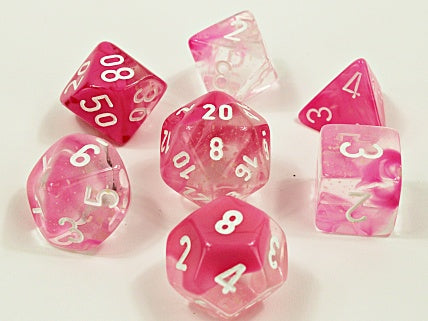 Chessex - Gemini® Polyhedral Clear-Pink white Luminary 7-Die Set Hot on Sale