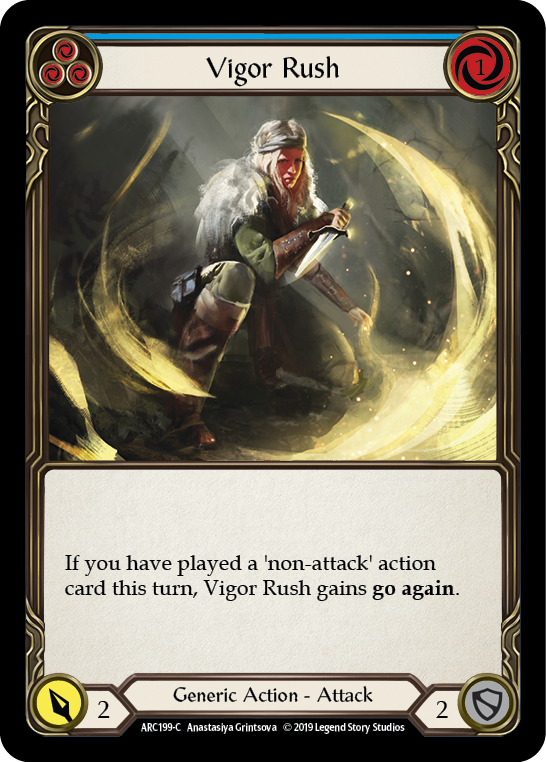 Vigor Rush (Blue) [ARC199-C] (Arcane Rising)  1st Edition Rainbow Foil For Cheap