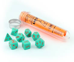 Chessex - HeavyTM Dice Polyhedral Turquoise orange 7-Die Set Online now