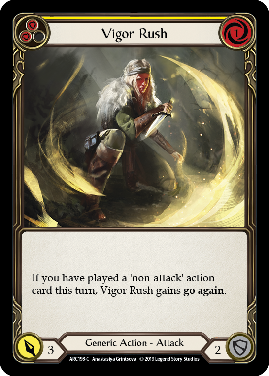 Vigor Rush (Yellow) [ARC198-C] (Arcane Rising)  1st Edition Rainbow Foil Discount